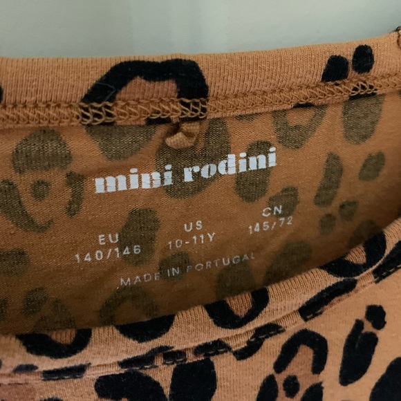 Mini Rodini Leopard Print Long Sleeve Dress with Pockets size 10-11, like new! - Picture 3 of 7
